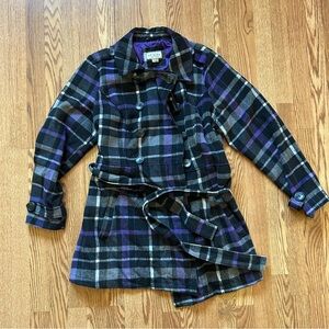 Arizona purple plaid peacoat